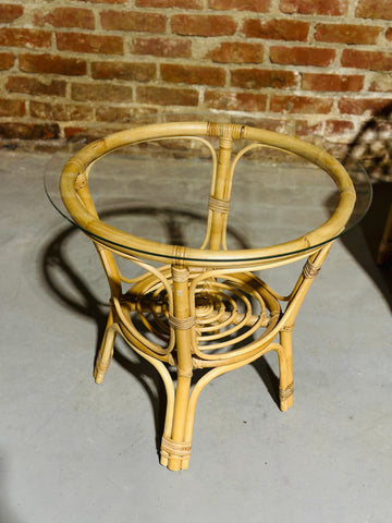 Table basse bambou/verre