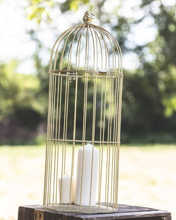 Cage à oiseaux dorée